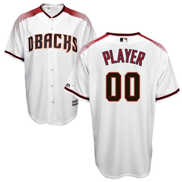 Men Arizona Diamondbacks Majestic White Brick Cool Base Custom MLB Jersey